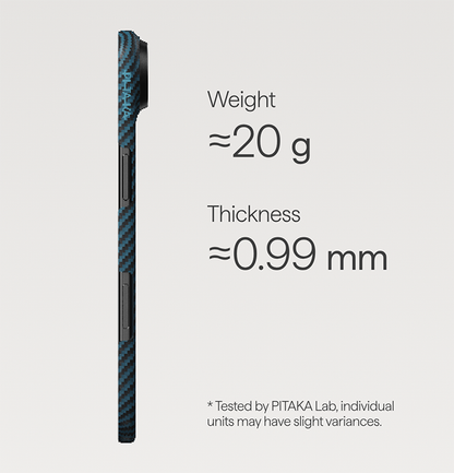 PITAKA Twill ULTRA SLIM CASE FOR IPHONE 17 PRO ARAMID FIBER AEROSPACE -GRADE METRIAL (PitaTap™)