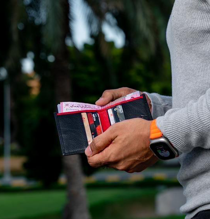 7 WALLET ORIGNAL LETATHER - BLACK / RED