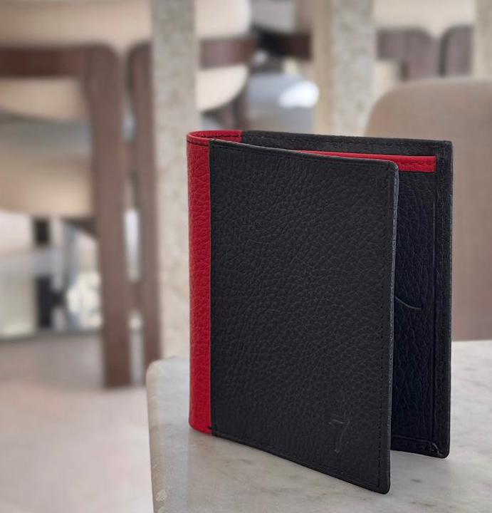 7 WALLET ORIGNAL LETATHER - BLACK / RED